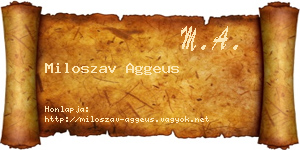 Miloszav Aggeus névjegykártya